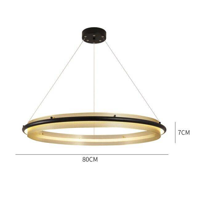 Lustre design à LED avec anneau en métal doré Luxury - vue 8 sur 9