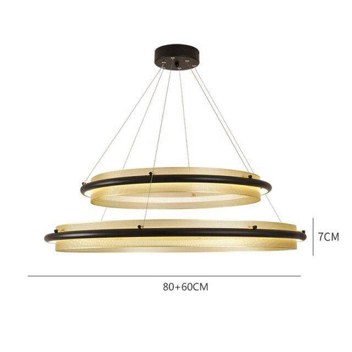Lustre design à LED avec anneau en métal doré Luxury