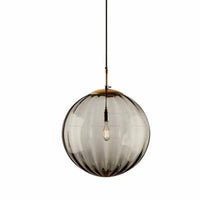 Suspension moderne LED en boule de verre colorée