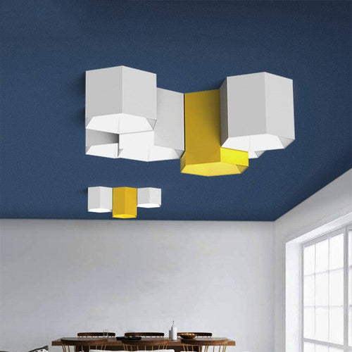 Plafonnier hexagonal de couleur Geometric