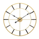 Horloge murale ronde en métal doré 50cm Nordic