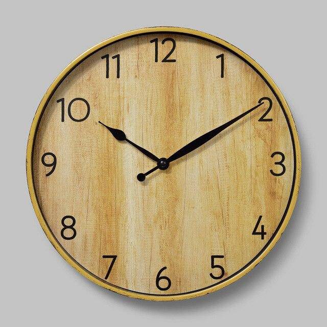 Horloge murale ronde imitation en bois 30cm - vue 3 sur 3