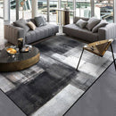 Tapis rectangle moderne noir et blanc Ink B