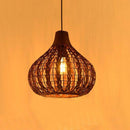 Suspension en bambou marron foncé Rattan
