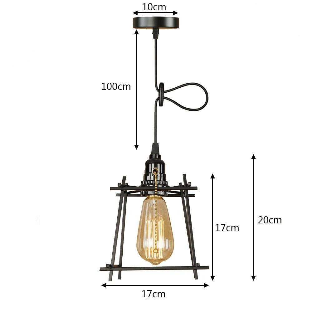 Suspension cage en métal vintage à LED Plitz - vue 5 sur 4