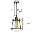 Suspension cage en métal vintage à LED Plitz