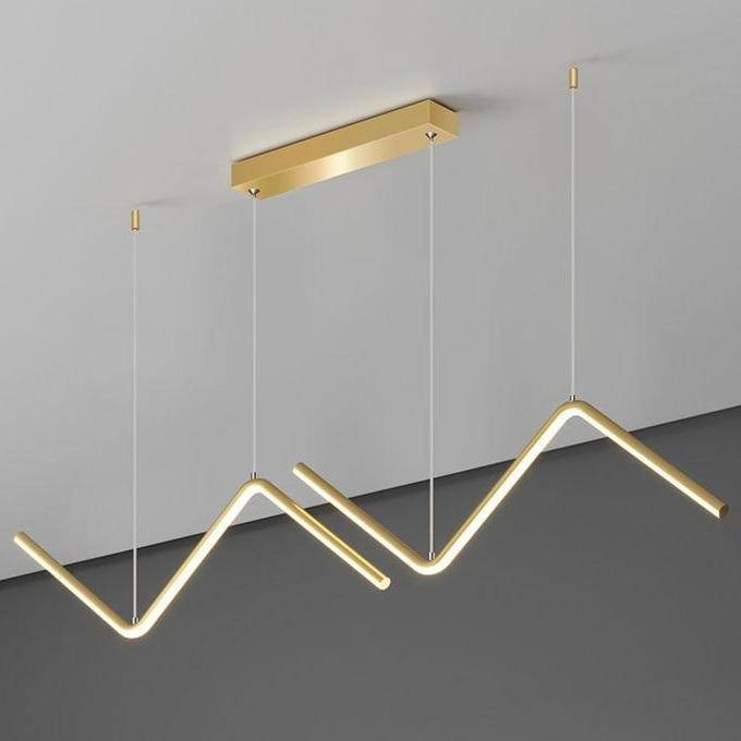 Lustre design LED en métal avec formes triangulaires modernes - vue 7 sur 8
