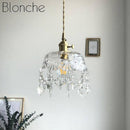Lustre design LED en verre cristal style rétro
