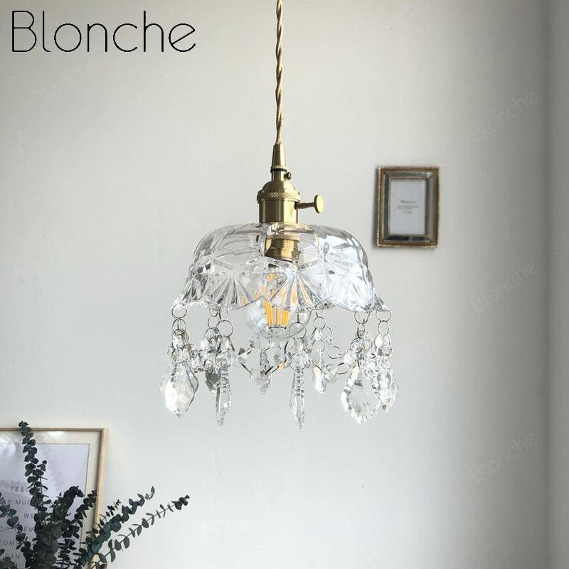 Lustre design LED en verre cristal style rétro - vue 5 sur 5