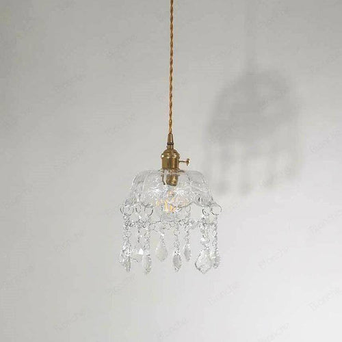 Lustre design LED en verre cristal style rétro