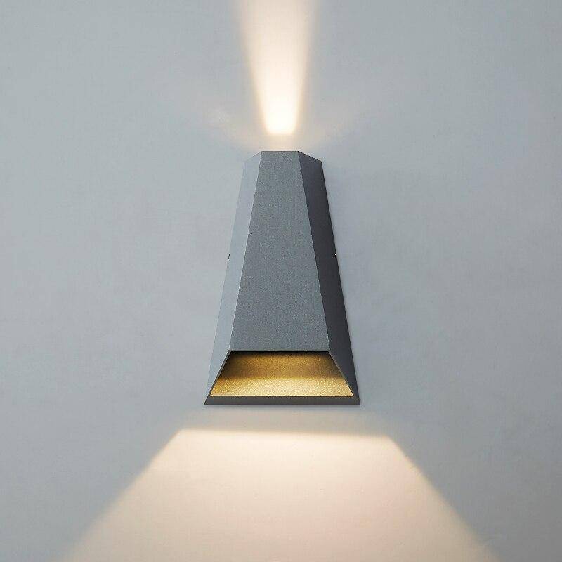 Applique murale design à LED avec abat-jour géométrique en métal gris Outdoor - vue 5 sur 4
