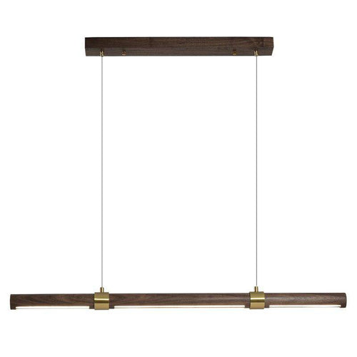 Suspension design LED avec tube allongé en bois style Creative