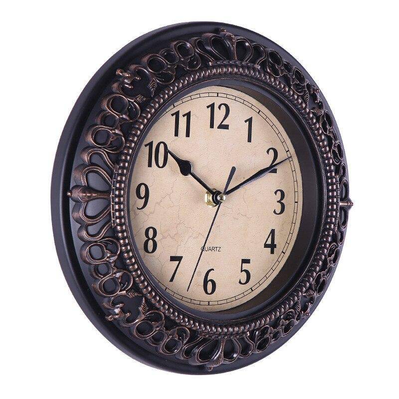 Horloge vintage en métal 25cm Antique - vue 8 sur 8