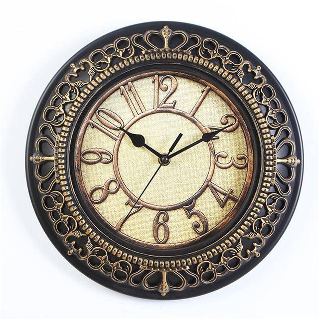 Horloge vintage en métal 25cm Antique - vue 7 sur 8