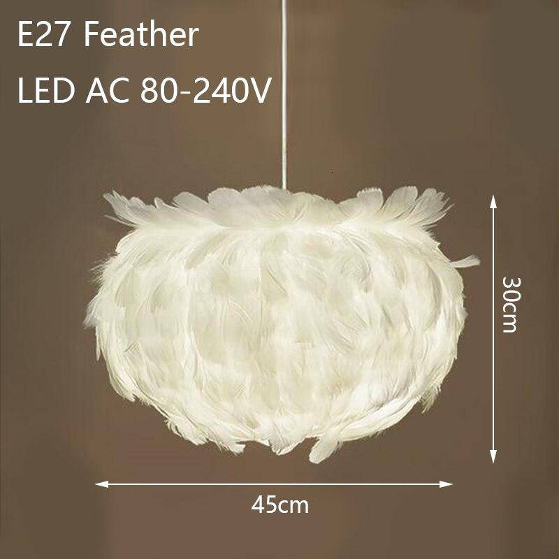 Suspension à plûmes LED blanche design Loft - vue 6 sur 5
