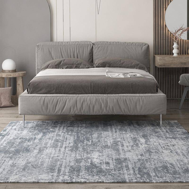 Tapis rectangle gris foncé style shaggy - vue 4 sur 3