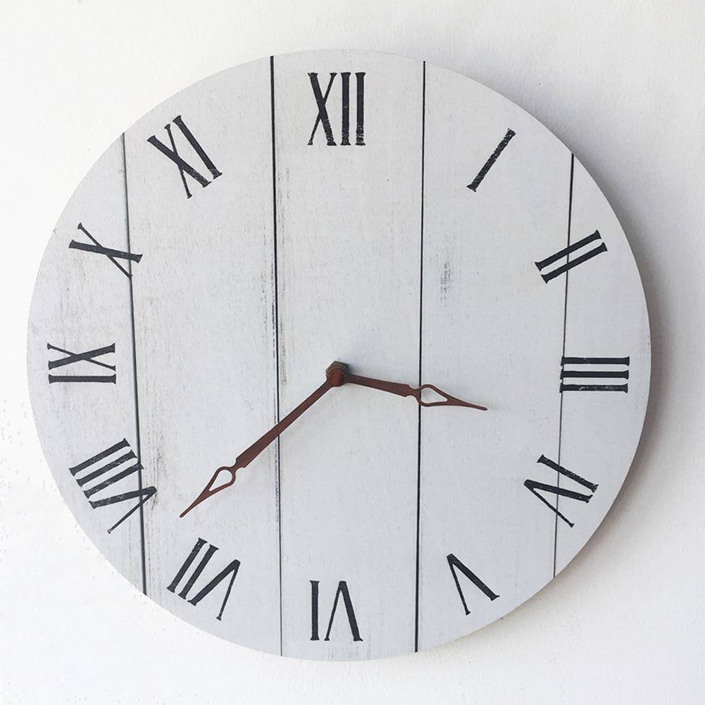 Horloge murale scandinave en bois blanc 28cm Hours - vue 4 sur 3