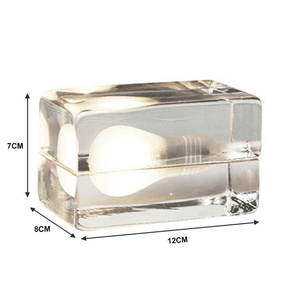 Lampe à poser moderne LED en cube transparent Creative - vue 4 sur 4