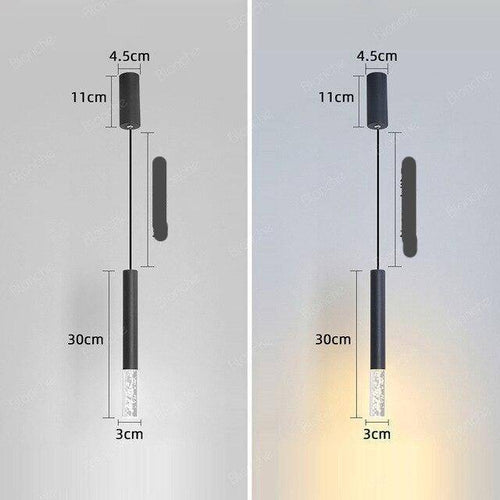 Suspension cylindrique design LED en metal noir Loft