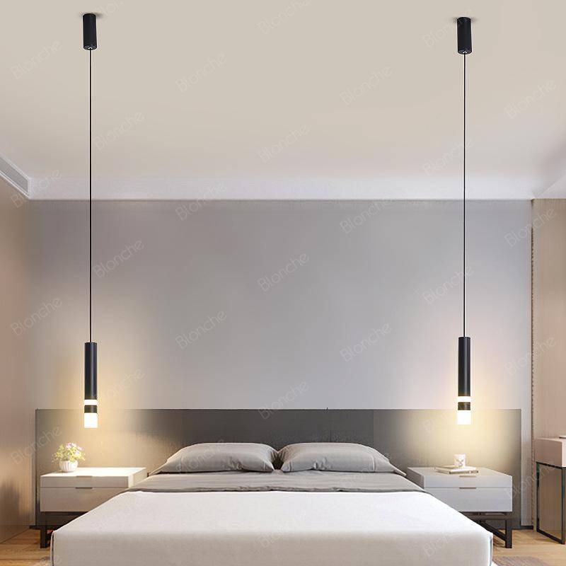 Suspension cylindrique design LED en metal noir Loft - vue 5 sur 8
