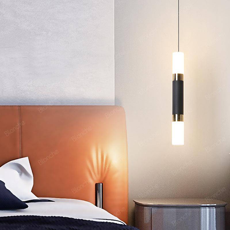 Suspension cylindrique design LED en metal noir Loft - vue 8 sur 8