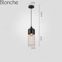 Suspension rétro à LED avec cage en métal America