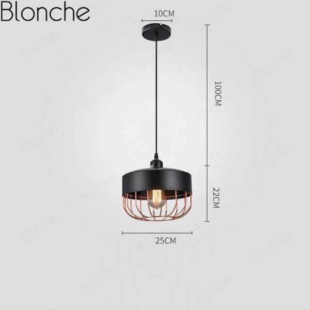 Suspension rétro à LED avec cage en métal America - vue 6 sur 9