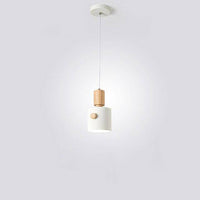 Suspension moderne LED avec abat-jour coloré en bois Nordic