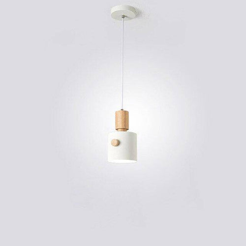 Suspension moderne LED avec abat-jour coloré en bois Nordic