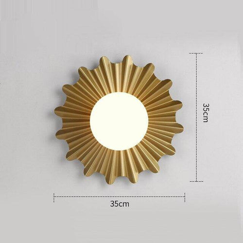 Applique murale design LED dorée style Creative Sun