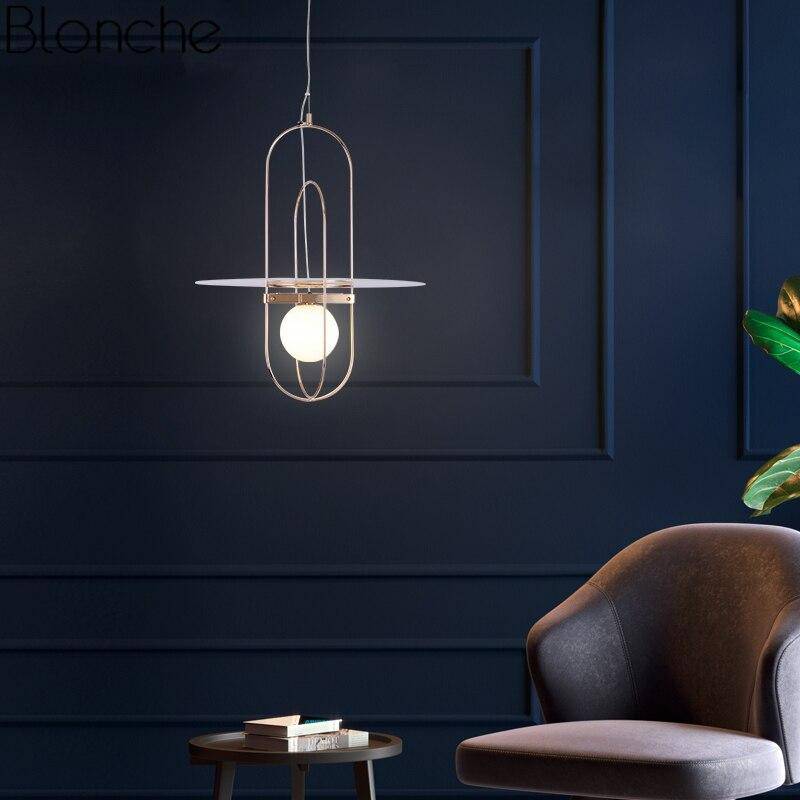 Suspension design LED avec anneaux en métal et verre Nordic - vue 4 sur 7