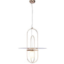 Suspension design LED avec anneaux en métal et verre Nordic