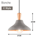 Suspension design LED en ciment et bois style Loft Decor