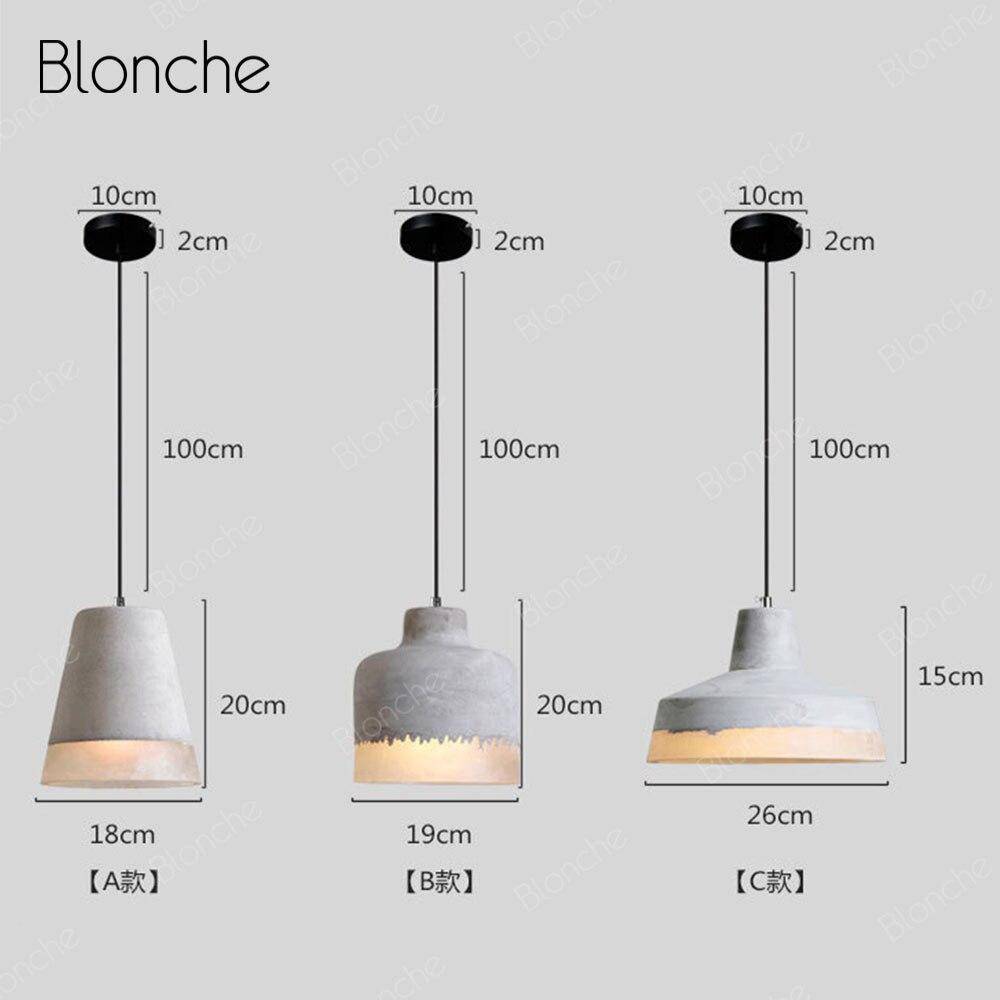 Suspension design LED en ciment avec abat-jour de plusieurs formes Loft - vue 6 sur 9