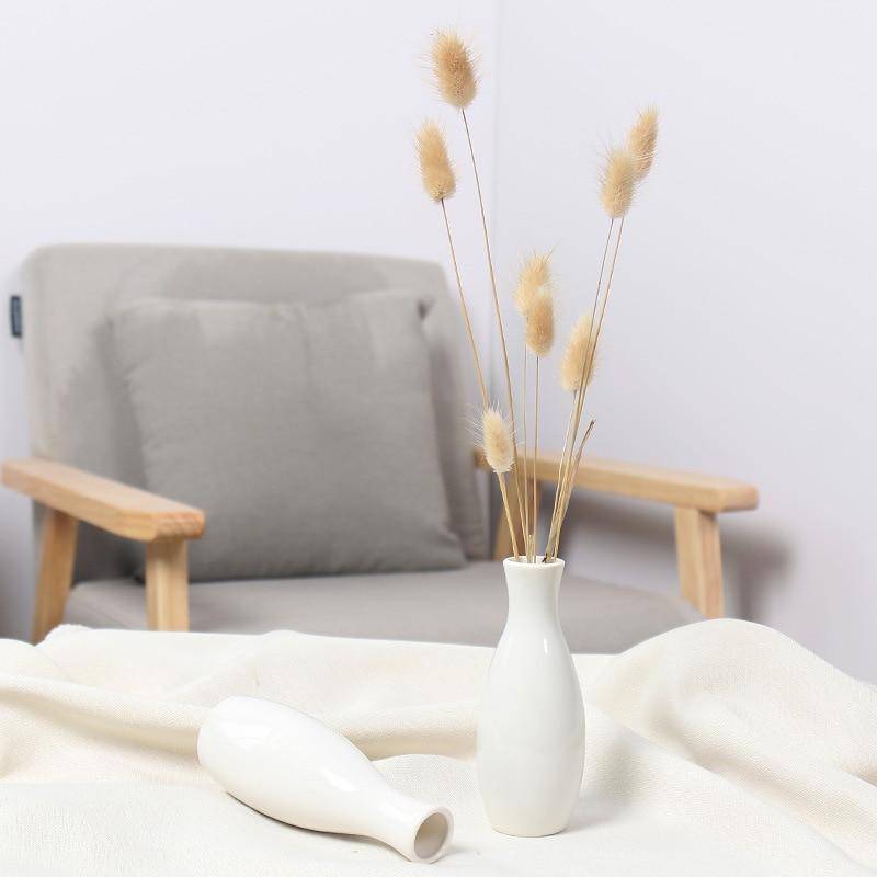 Vase arrondi moderne blanc style Flower - vue 4 sur 5