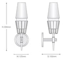 Applique murale design LED avec support en métal et abat-jour en verre