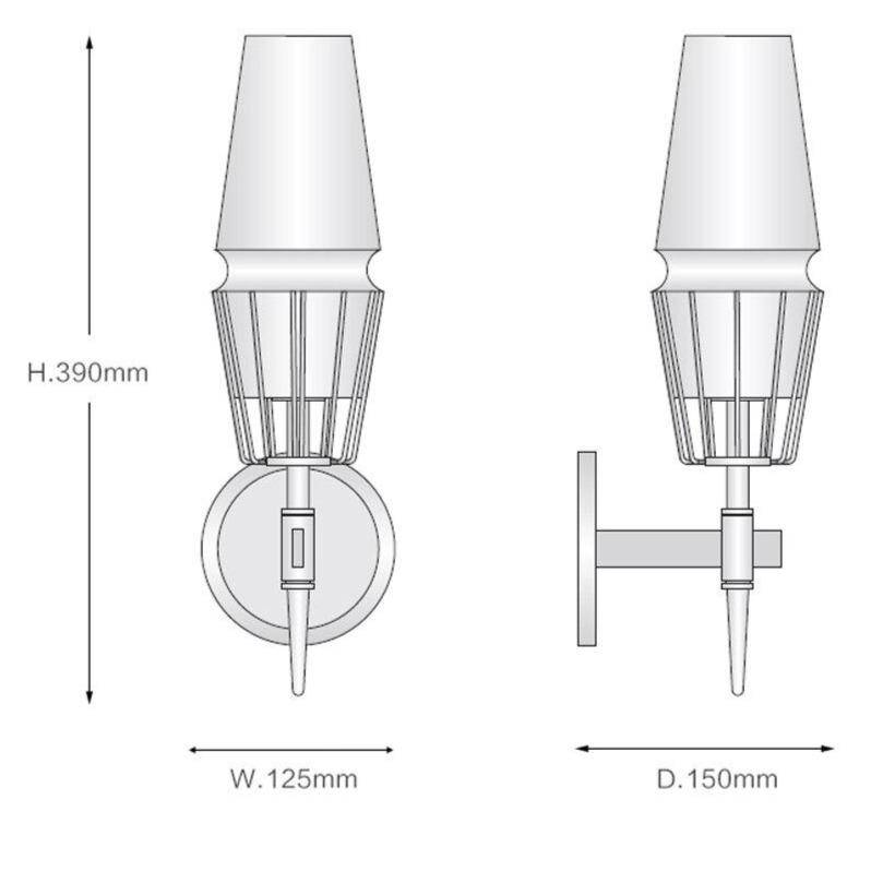 Applique murale design LED avec support en métal et abat-jour en verre - vue 7 sur 6
