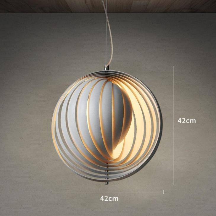 Suspension design LED avec abat-jour sphérique style Loft - vue 6 sur 8