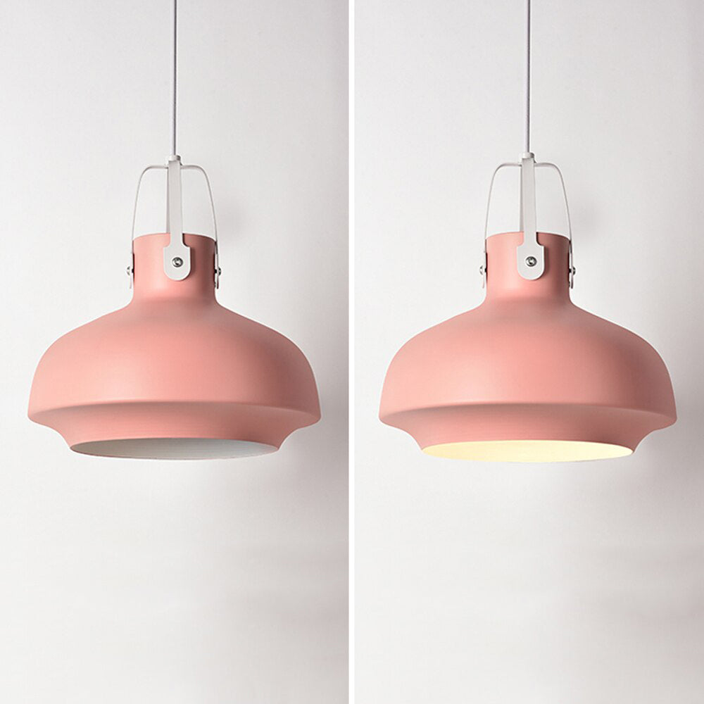Suspension industrielle avec abat-jour arrondi et coloré Aliza - vue 8 sur 10