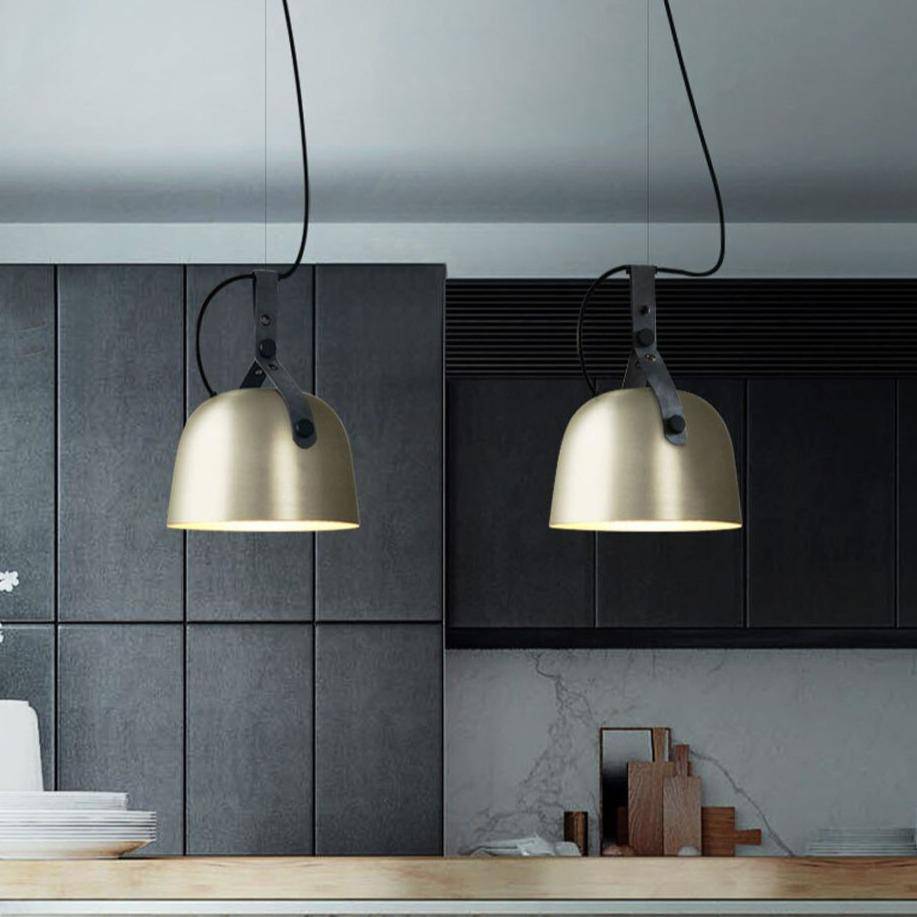 Suspension design LED avec abat-jour en métal arrondi Loft - vue 3 sur 11