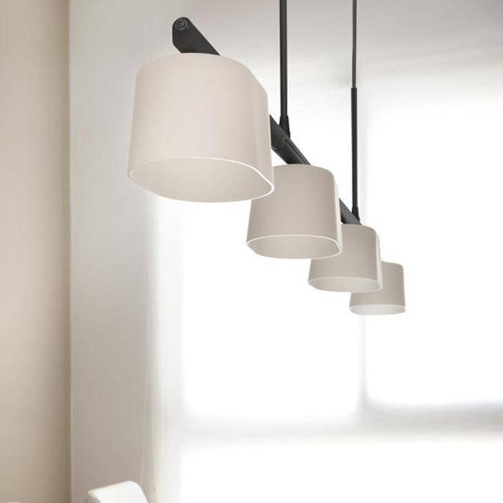 Suspension design LED avec plusieurs abat-jours blancs Coffee - vue 3 sur 5