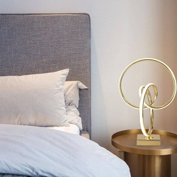 Chambre de chevet design moderne LED en spirale dorée Art - vue 4 sur 6