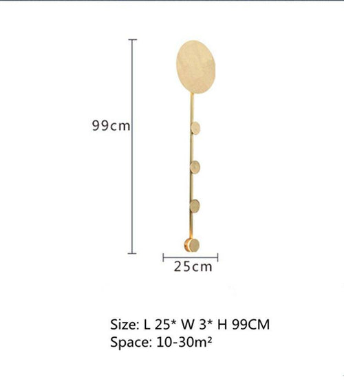 Applique murale design LED dorée avec disque style Shining