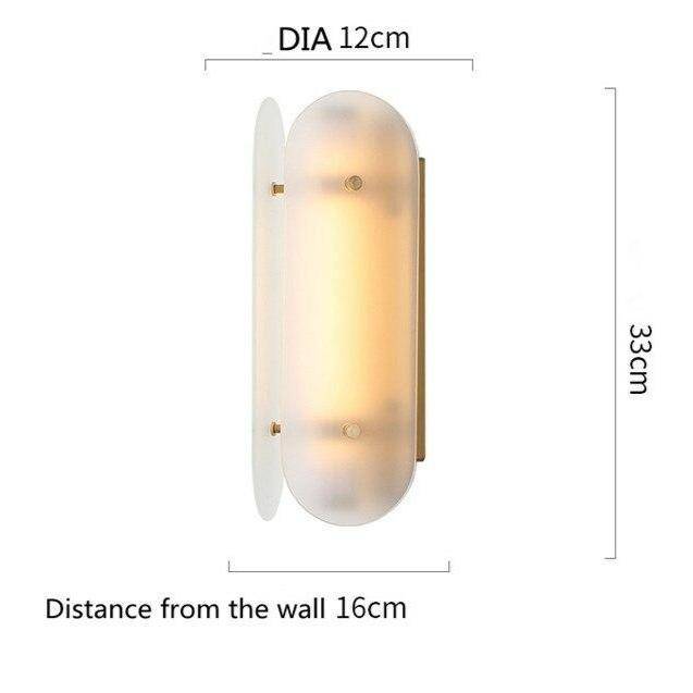 Applique murale design LED avec deux plaques arrondies en verre - vue 4 sur 3