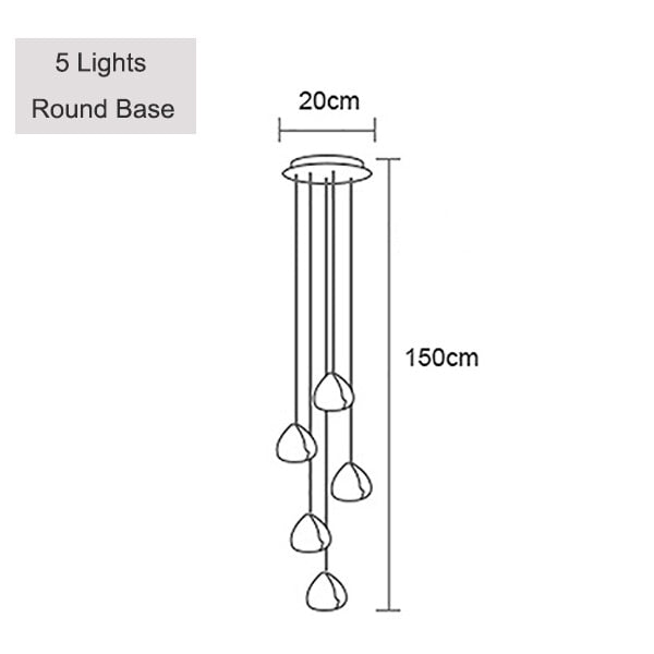 Lustre moderne LED en forme de glaçons en cristal Jaione - vue 8 sur 16