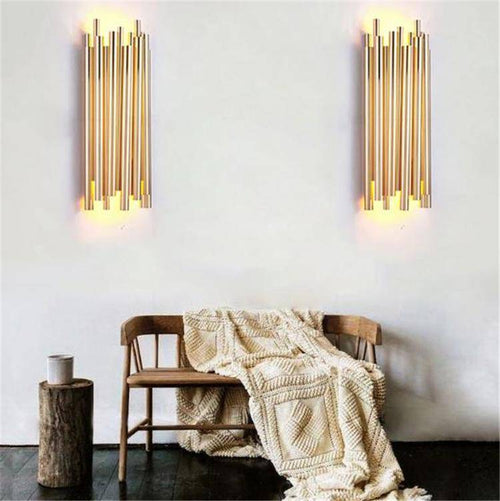 Applique murale design LED en métal doré style Shining