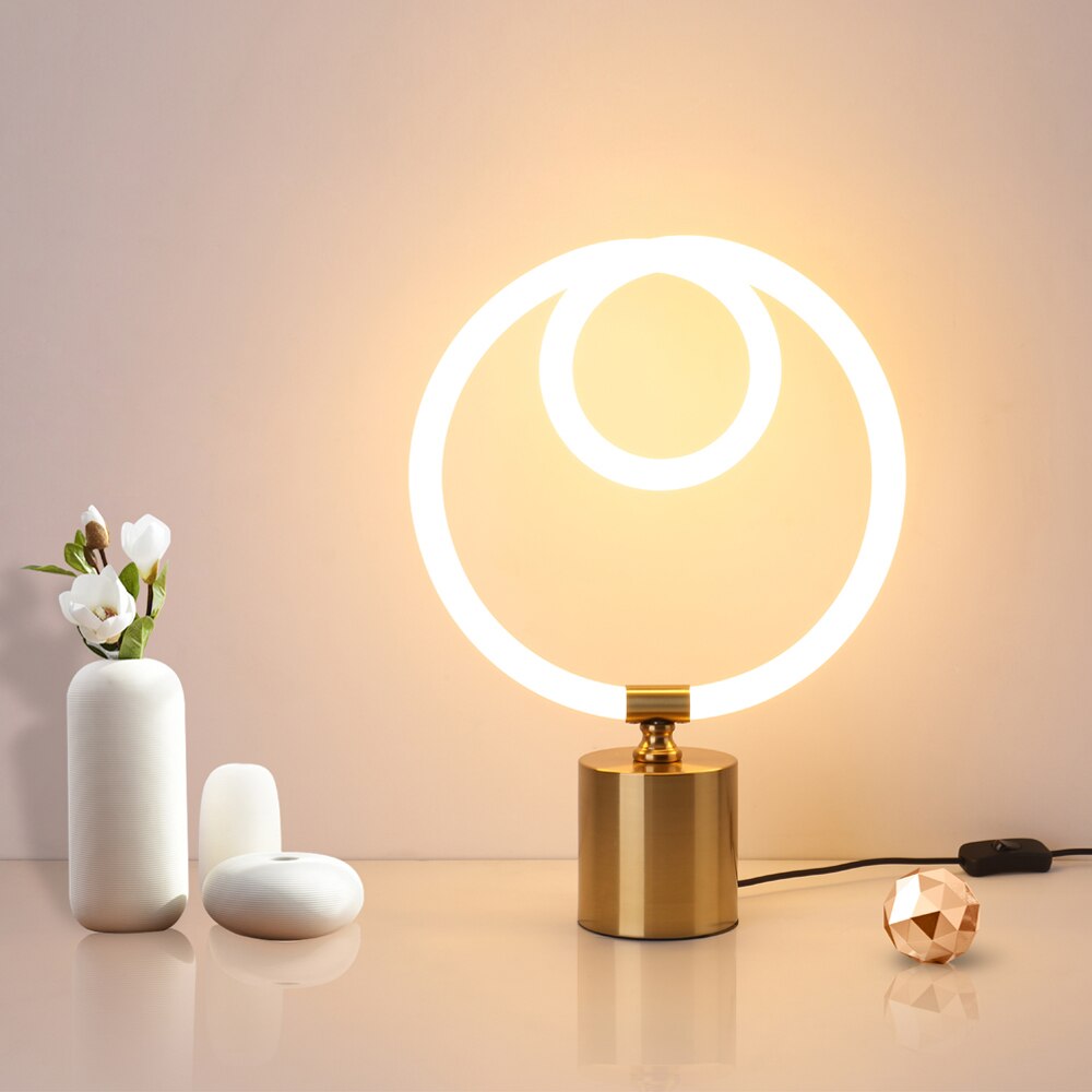 Lampe à poser moderne LED avec anneaux lumineux Severina - vue 4 sur 6
