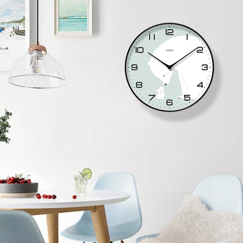 Horloge murale ronde avec dessin de chat Chansrun