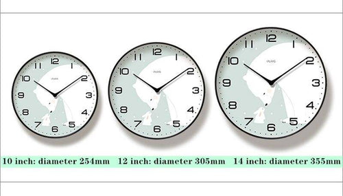 Horloge murale ronde avec dessin de chat Chansrun