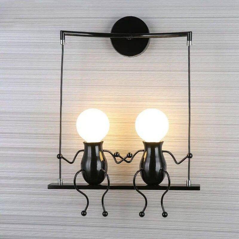 Applique murale LED bonhomme sur balançoire Decoration - vue 3 sur 7